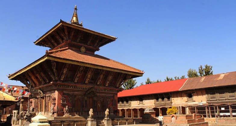 Terraced hills and trail toward Changu Narayan Temple from Nagarkot, Nepal