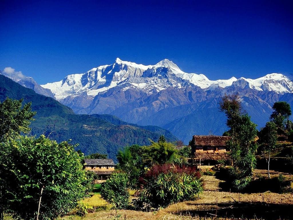 Stone homes and village lanes on a guided walk in the Nagarkot hills