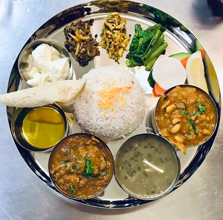 Traditional Nepali khana spread and local cooking at The Kitchen Hearth, Nagarkot